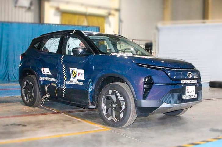 Tata Harrier EV side impact yest